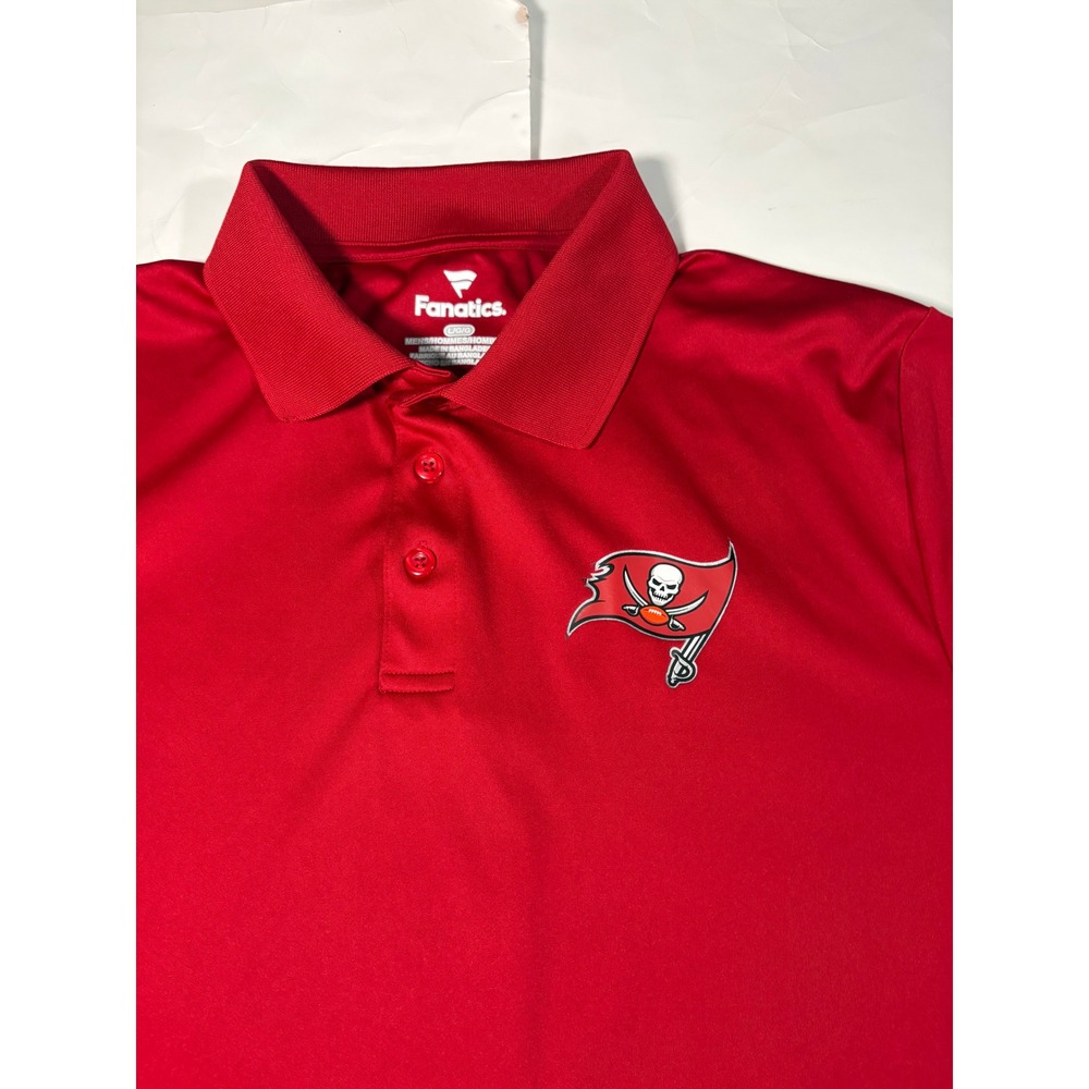 Fanatics Tampa Bay Buccaneers Polo Shirt Men's Large Red NFL Performance - Picture 2 of 5